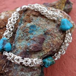 Handmade 99.9 Fine Silver Byzantine howlite